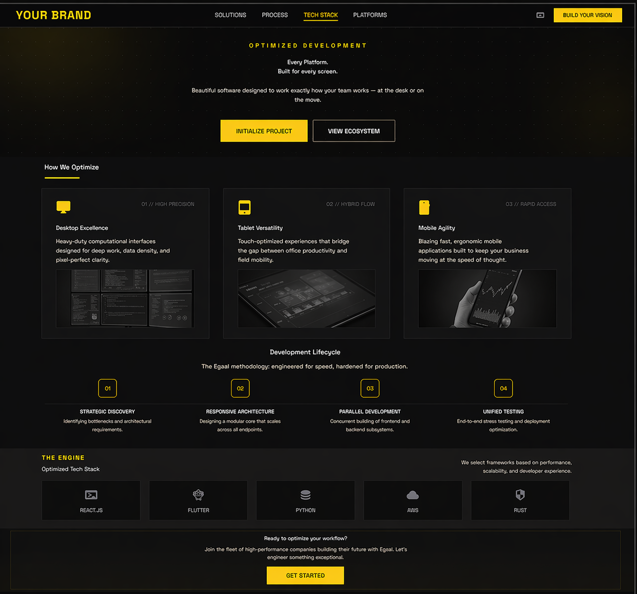 Egaal platform on desktop